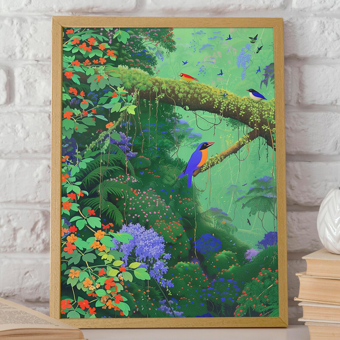 Rainforest Birds Art Print, Jungle Wildlife Decor - Image 2