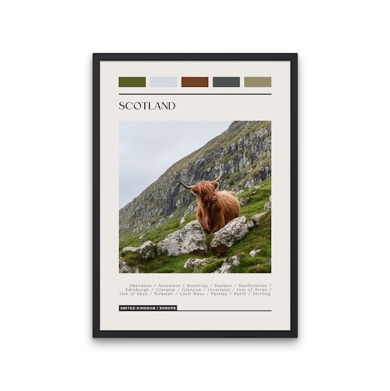 Scotland Travel Poster, Color Block Travel Poster