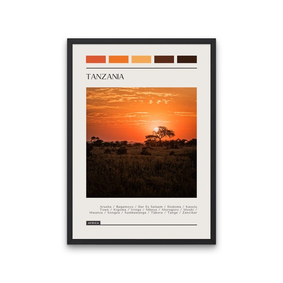 Tanzania Travel Poster Color Block
