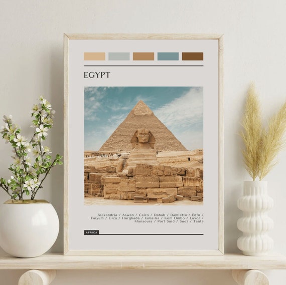 Printed Egypt Poster Travel Color Block
