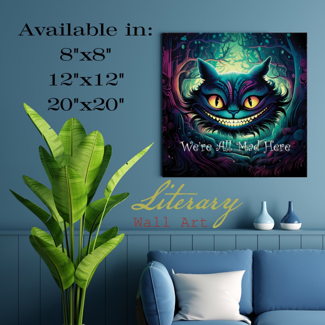 Alice In Wonderland Cheshire Cat Art Print, Psychedelic - Image 3