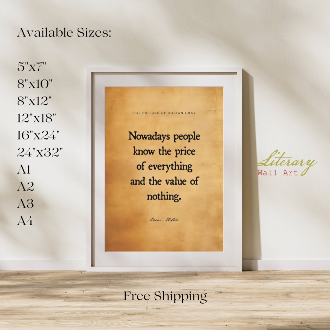 Oscar Wilde Quote, Vintage Book Art Print - Image 3