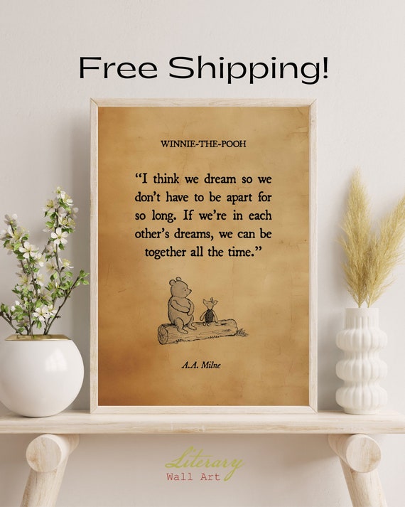 Winnie The Pooh Nostalgic Friendship Art Print, Nursery Decor