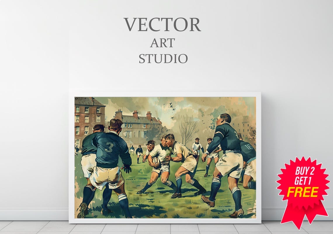 Football Print Football Art Football Posters Sport Art Prints Football Art Prints Football Wall Art Wall Art - Image 3