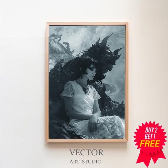 Satans Embrace Devil Poster Horror Art Occult Prints Creepy Poster Gothic Home Decor Gothic Wall Art Pagan Dark Academia Demon
