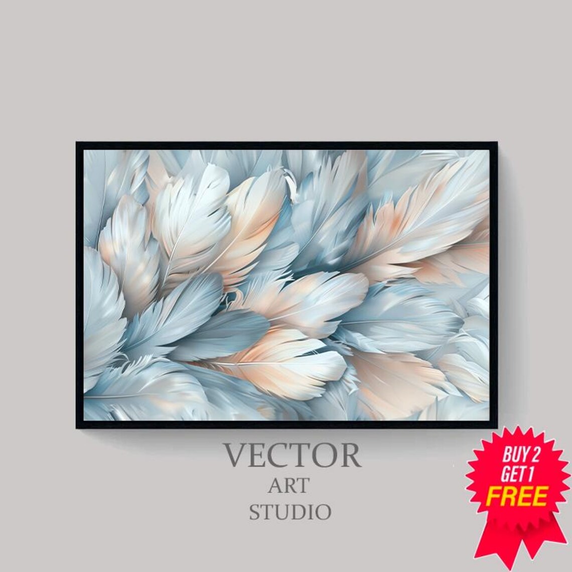 Abstract Feather Wall Art Print, Modern Home Decor - Image 4