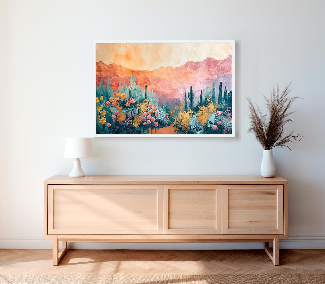 Abstract Desert Landscape, Vintage Art Print - Image 2