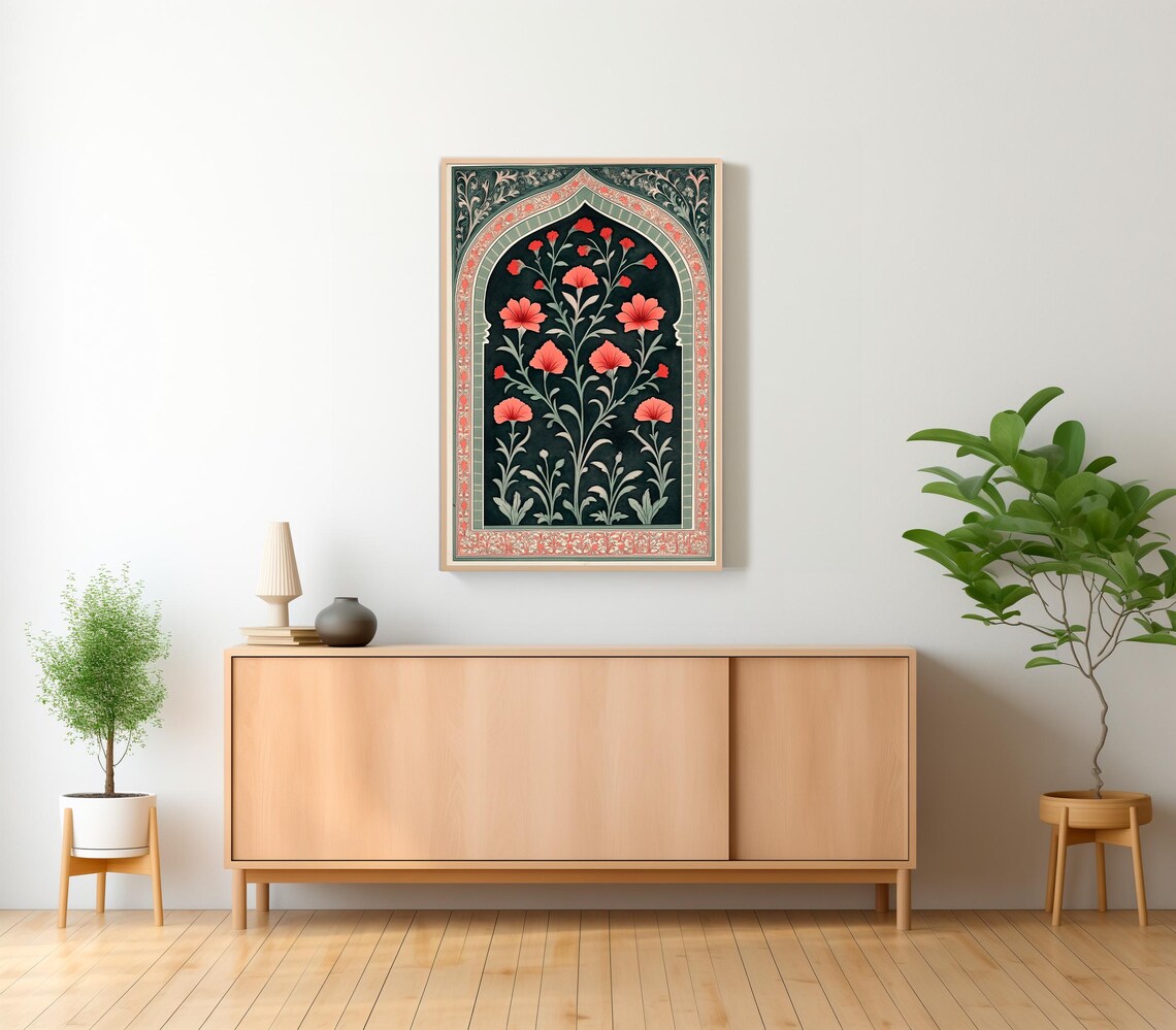 Palestine Floral Arch, Islamic Architecture Art Print - Image 2