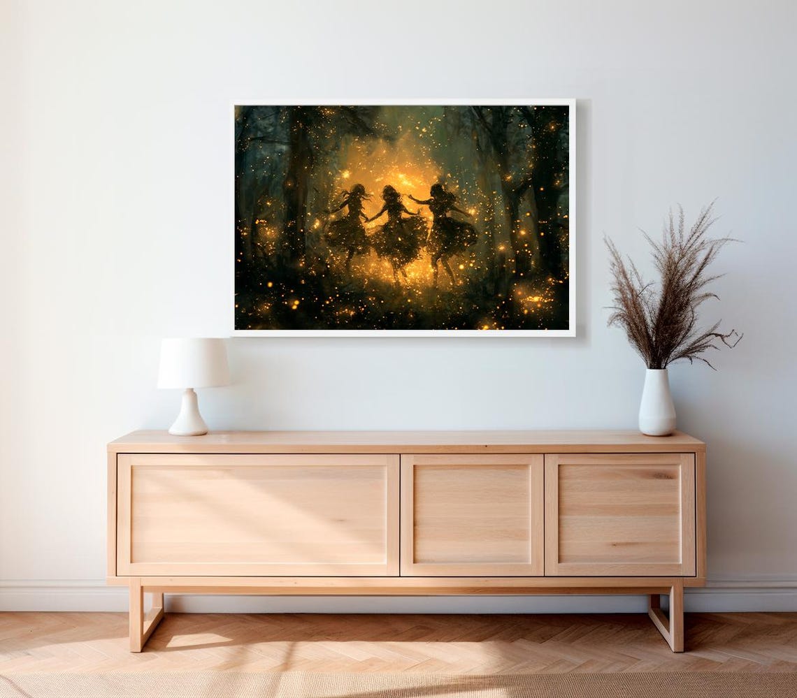 Fairies Vintage Wall Art Witchy Moody Wall Art Dark Art Cottagecore Girls Room Decor Girly Whimsical Wall Art - Image 2