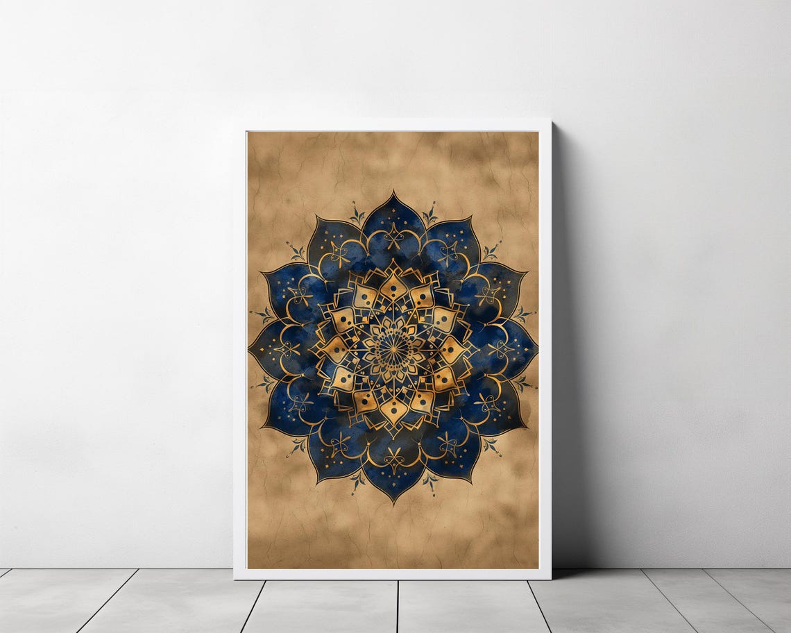 Islamic Geometric Art Artful Pattern Art Vintage Islamic Wall Art Gold Boho Islamic Poster Eid Ramadan Decoration Muslim Home Decor - Image 3