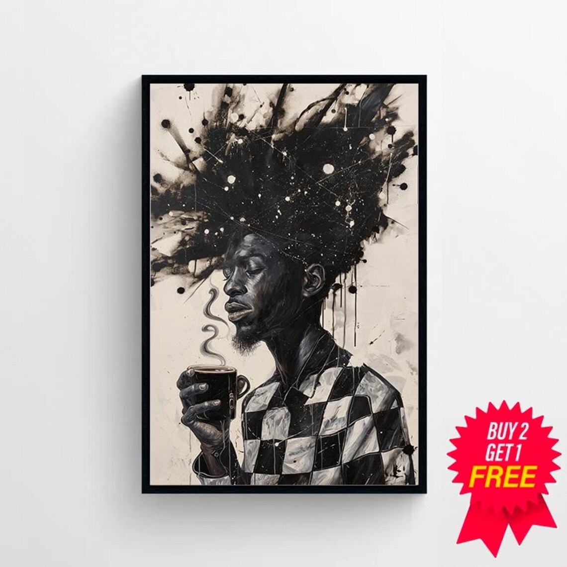 Geometrical People Contemporary Art Print, Afro Men - Image 4