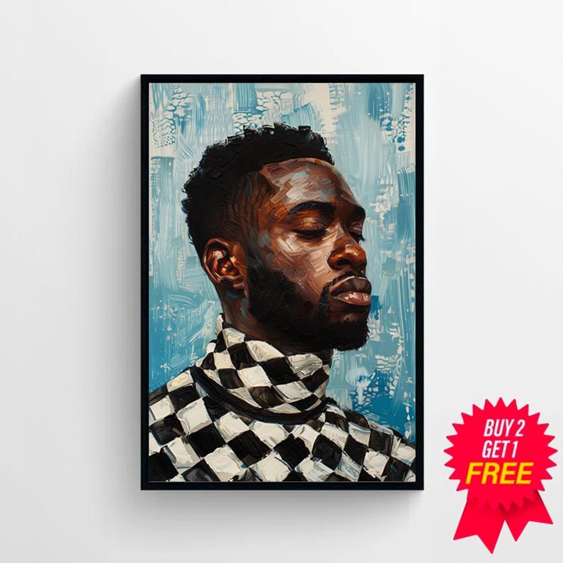 Abstract Black Men Art Print, Contemporary People - Image 4