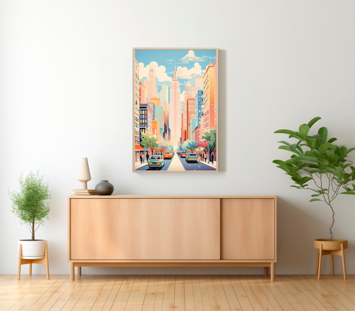 New York City Street Scene with the Empire State Building Poster - Image 2