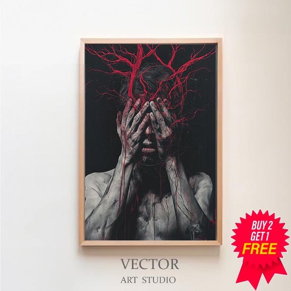 Devil Print Demon Poster Horror Art Occult Prints Creepy Poster Gothic Home Decor Gothic Wall Art Satan Pagan Scary Dark Academia