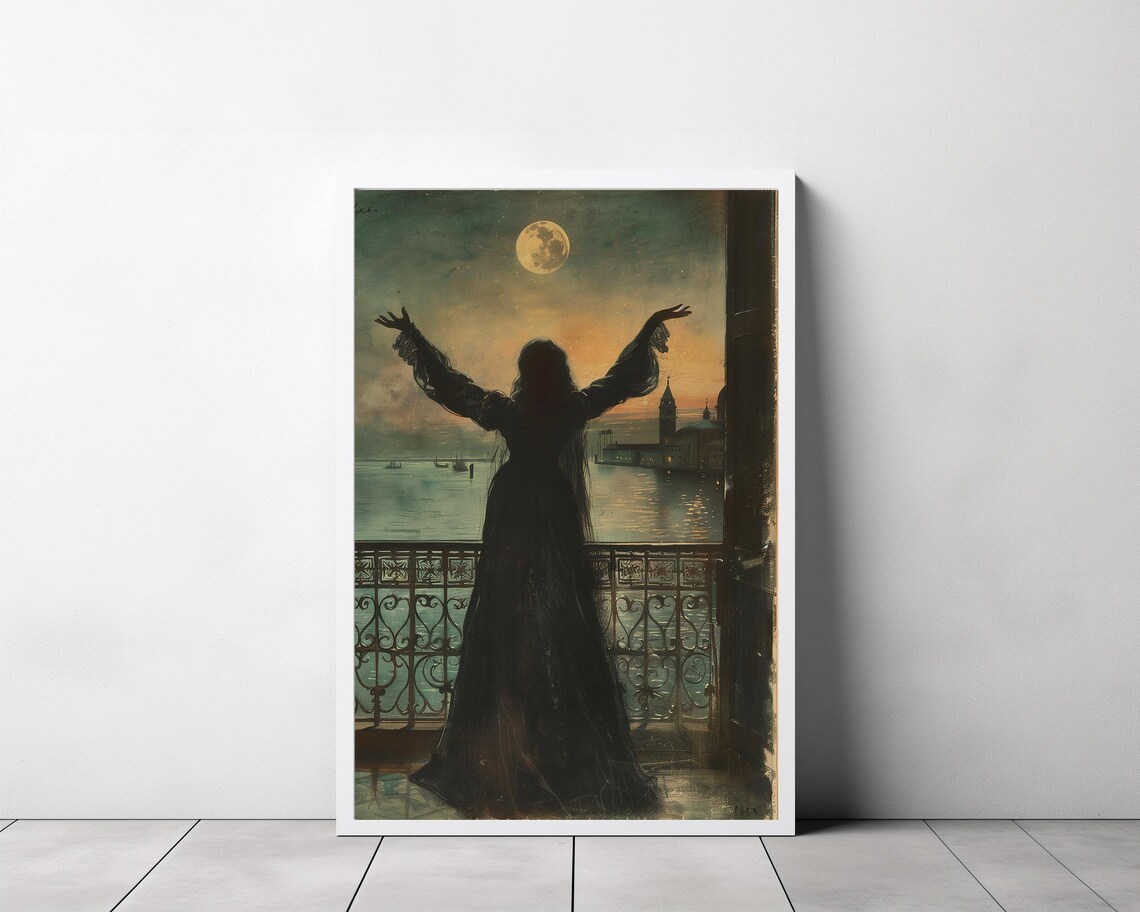 Luna Worship Vintage Gothic Witchcraft Art Print - Image 3
