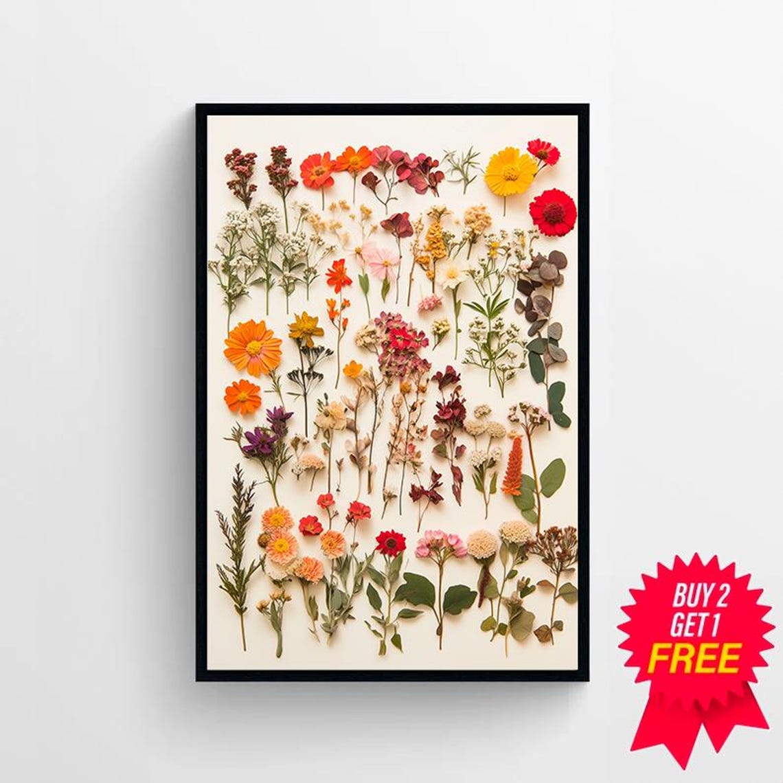 Colorful Pressed Flower Collection Summer Botanical Wall Art - Image 4