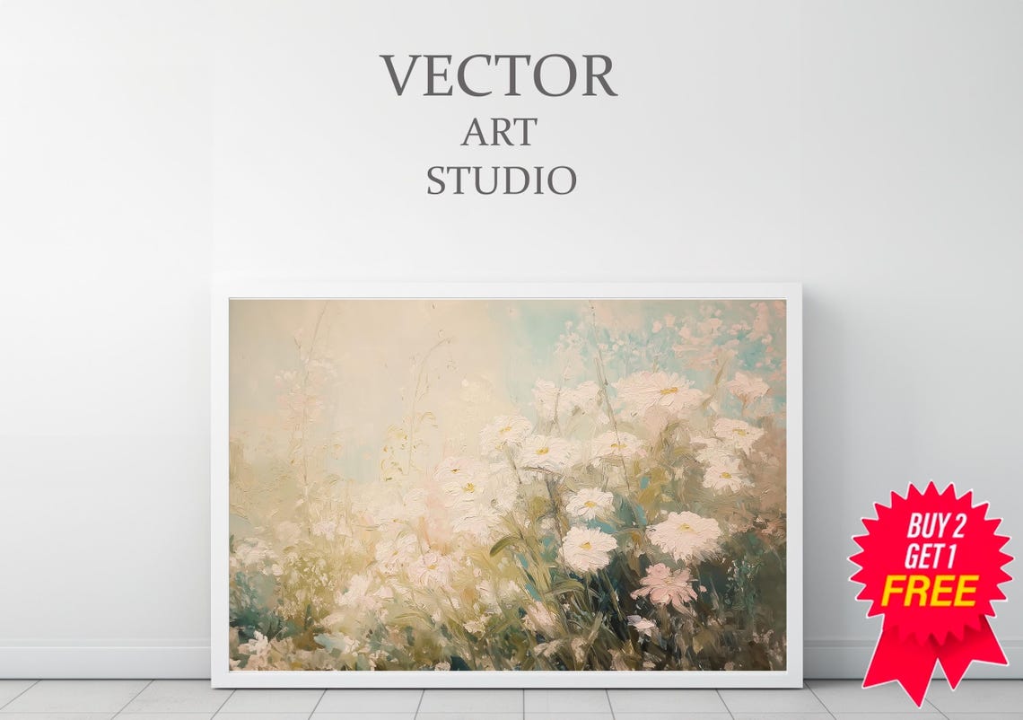 Soft Pastel Spring Wildflowers in Dreamy Impressionist Style Poster - Image 3