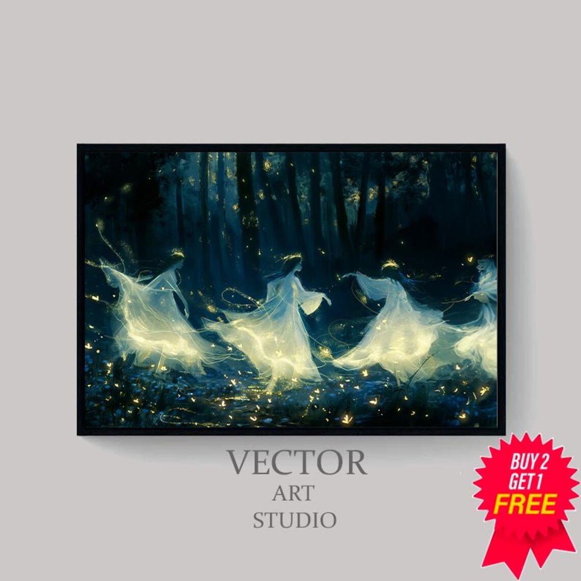 Fairies Vintage Wall Art Fae Witchy Moody Wall Art Dark Art Cottagecore Girls Room Decor Girly Whimsical Wall Art - Image 4