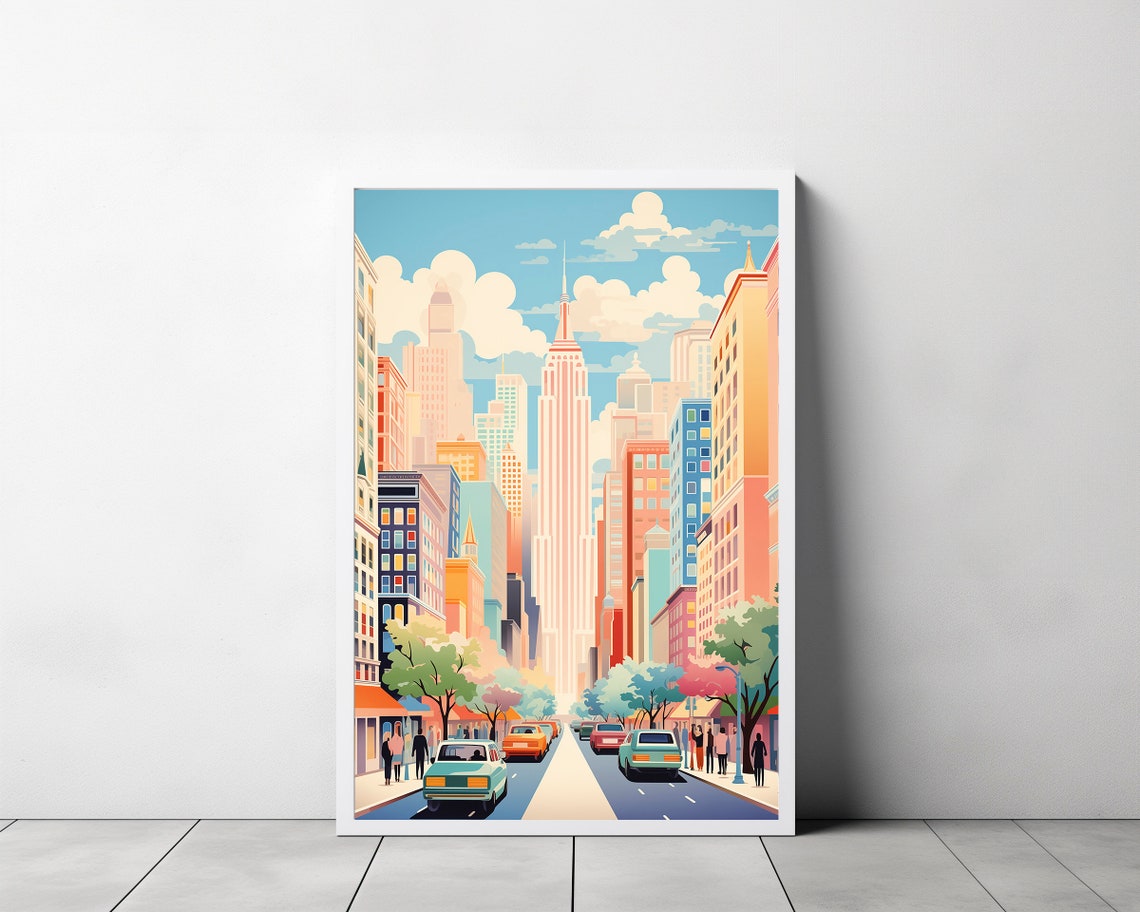New York City Street Scene with the Empire State Building Poster - Image 3