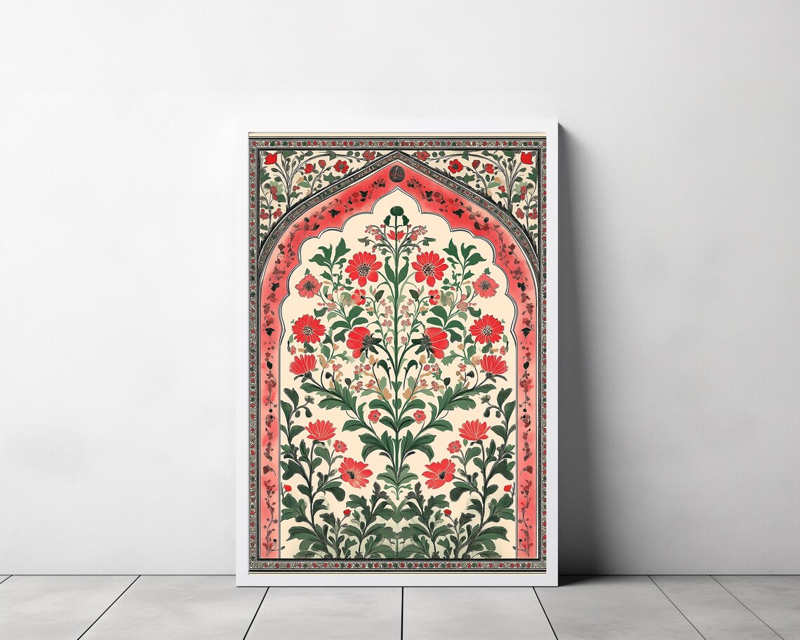 Palestine Floral Arch Islamic Architecture Art Print - Image 3