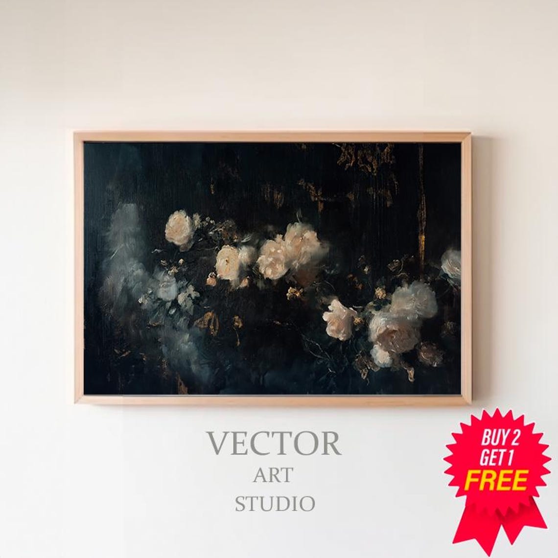 Dark Florals Frame Tv Art Moody Floral Art For Frame Tv Southern Gothic Abstract Florals Black And Beige