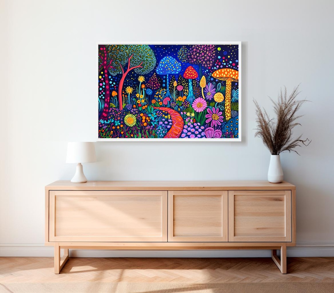 Yayoi Kusama-Inspired Japandi Japanese Art Print - Image 2