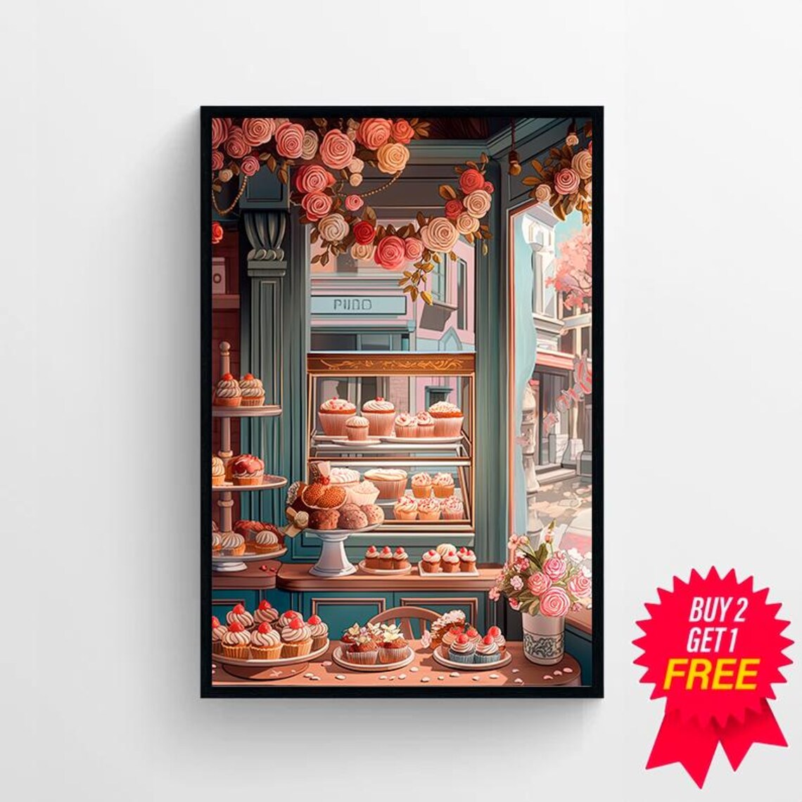 Cake Bakery Cafe Watercolor Print, Danish Pastel - Image 4