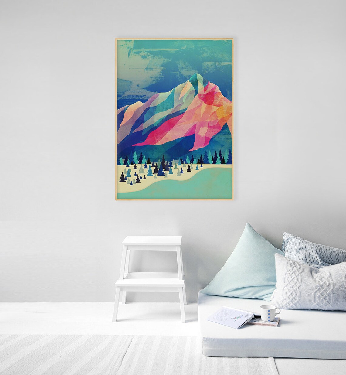 Winter Mountain Art Print, Seasonal Landscape - Image 2