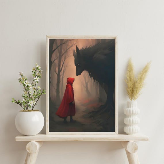 Little Red Riding Hood Big Bad Wolf Art Print