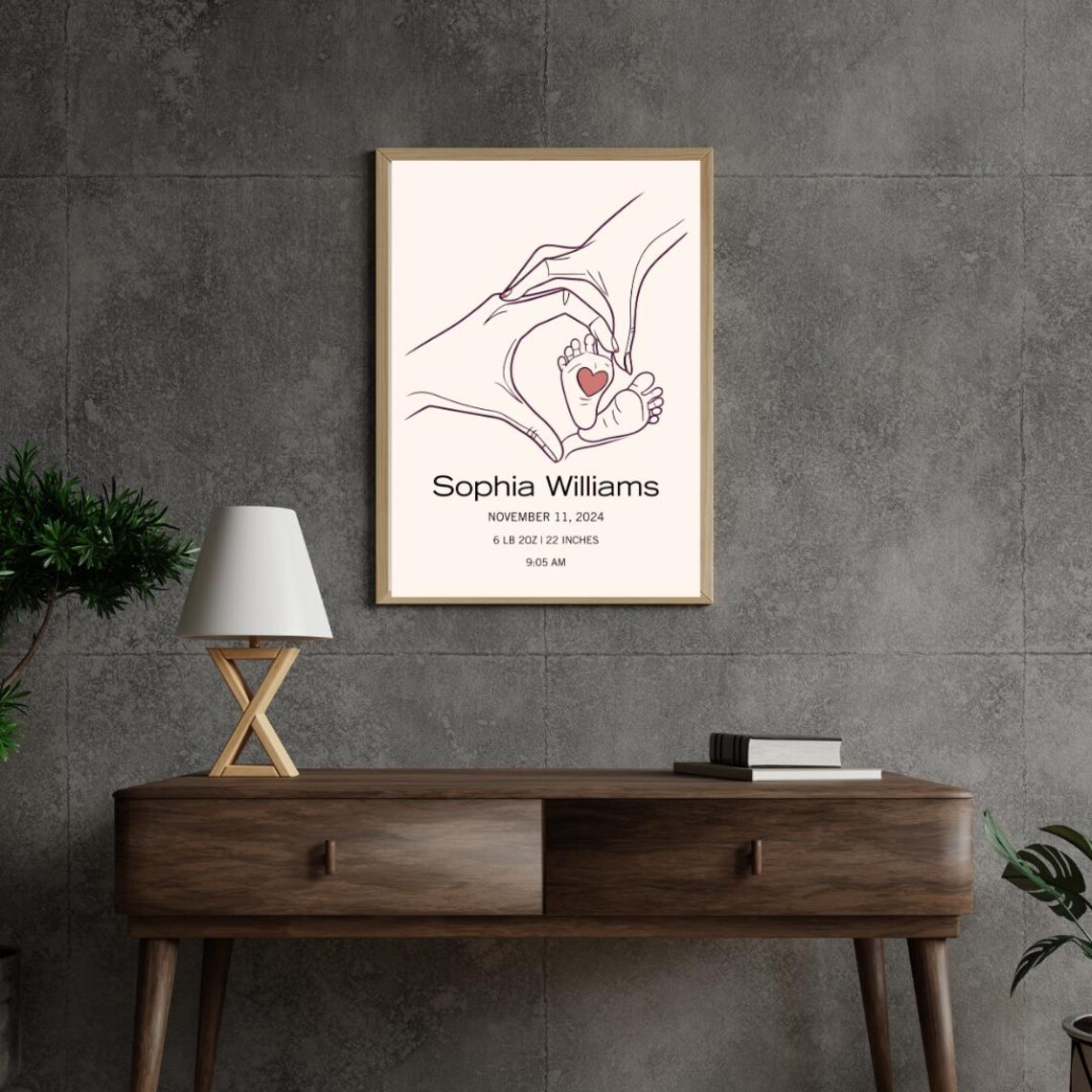 Newborn Baby Feet and Family, Nursery Decor - Image 2