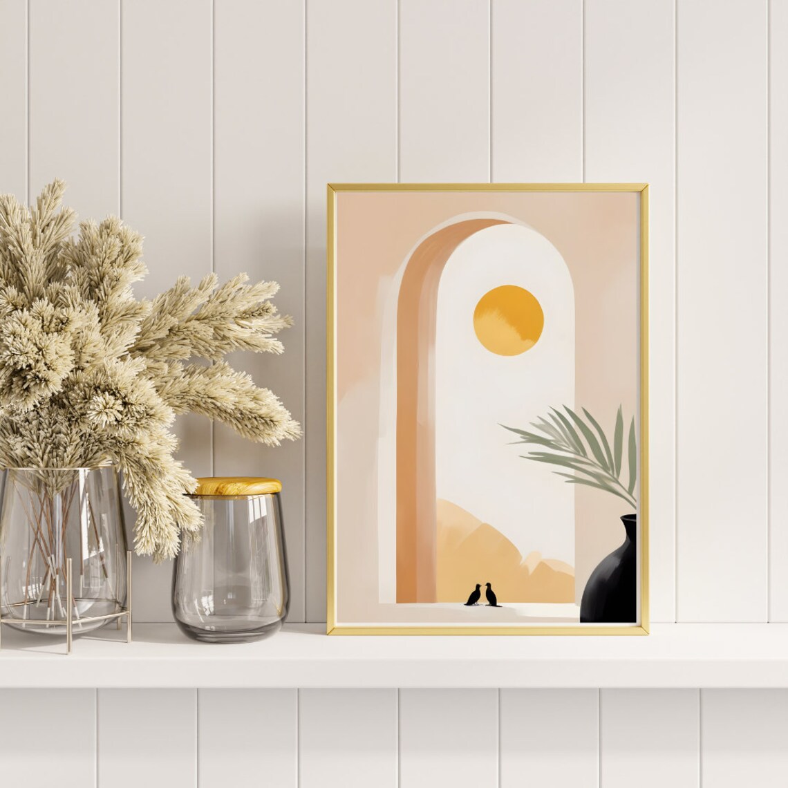 Minimalist Landscape With A Large Yellow Sun - Image 2