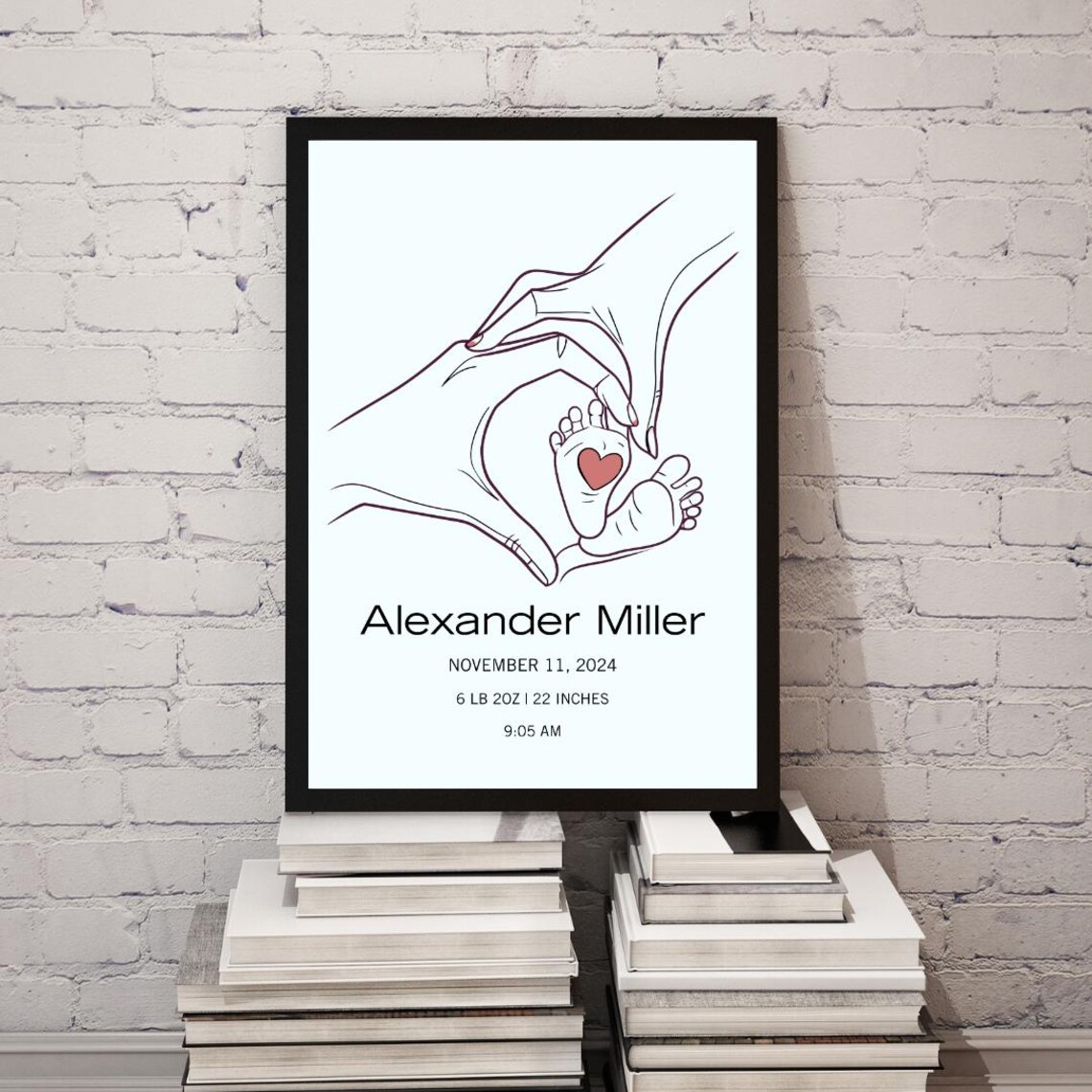 Newborn Baby Feet and Family, Nursery Decor - Image 3