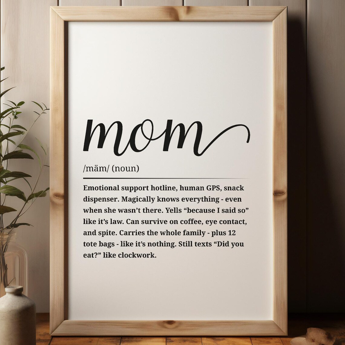 Mom Definition Dictionary Style Funny Mothers Day Gift Quote Poster