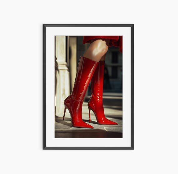 Red Knee Heels Photography Prints Fashion Print Fine Art Room Decor Wall Museum Quality Poster