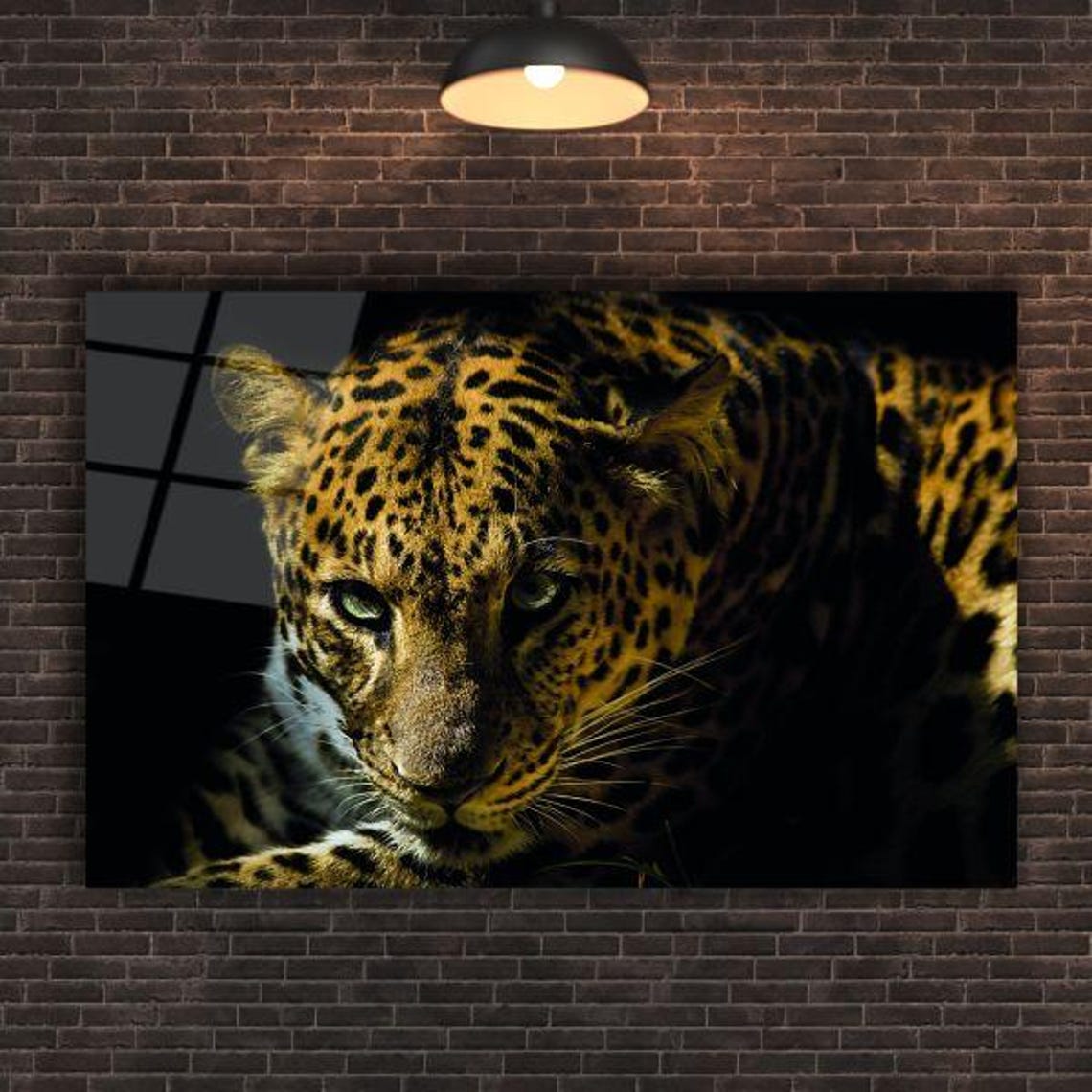 Majestic Leopard Close Up With Intense Gaze Dark Wildlife Poster - Image 2