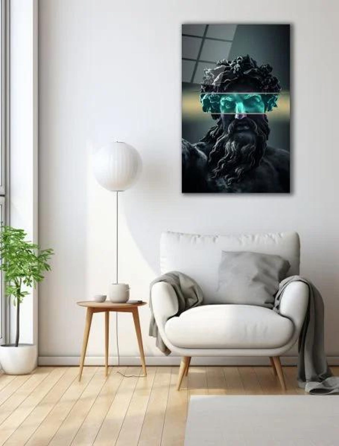 Mystic Neptune Statue Mythology Dark Surreal Ocean God Portrait Poster - Image 3