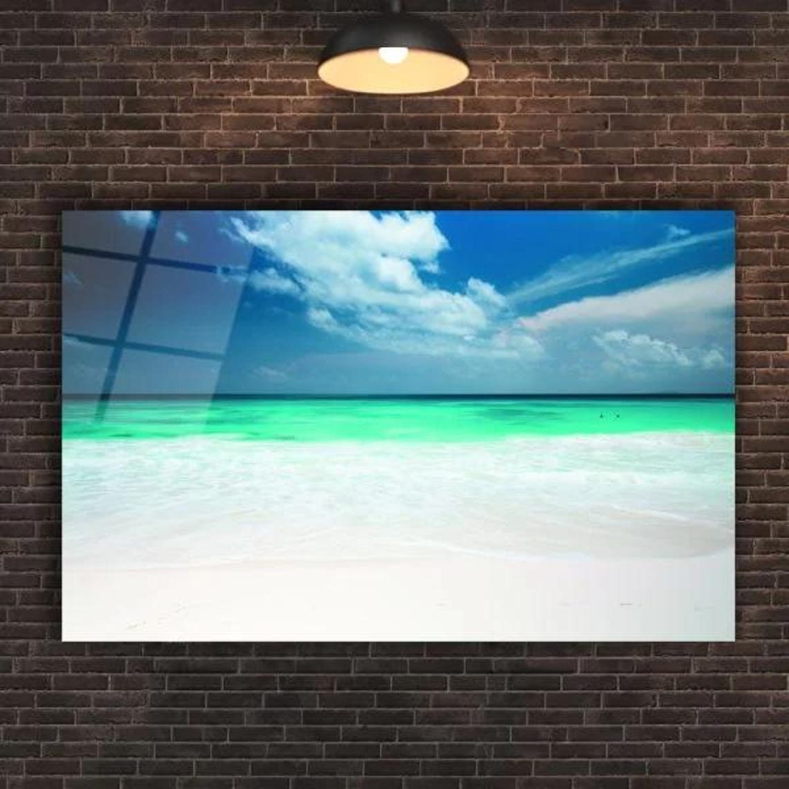 Turquoise Tropical Beach With White Sand Clear Ocean View Poster - Image 2