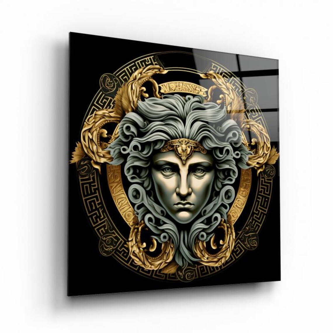 Medusa Portrait Wall Art Tempered Glass Print Modern Mythology Decor Luxury Glass Wall Art For Home And Office - Image 2