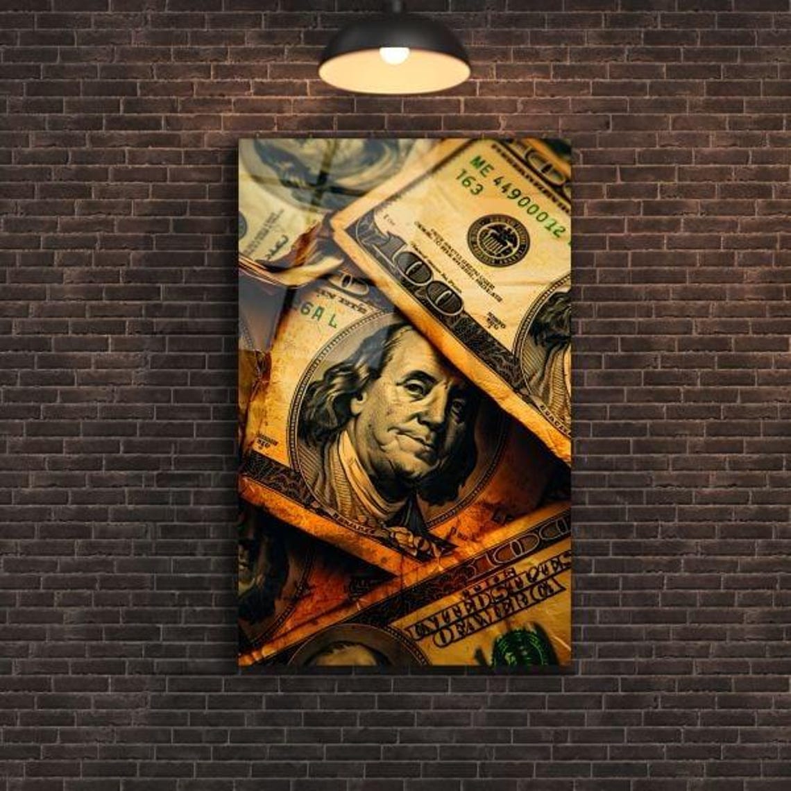 Hundred Dollar Bills Wealth Money Hustle Motivational Decor Poster - Image 2