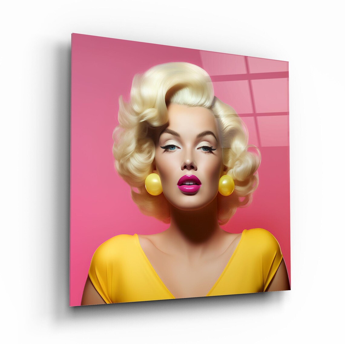 Iconic Glamour Portrait Wall Art Tempered Glass Print Modern Pop Art Decor Luxury Glass Wall Art For Home And Office - Image 2