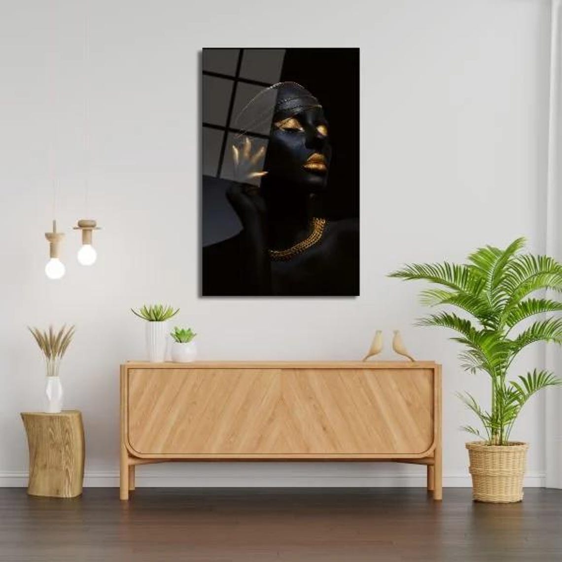 Black And Gold Midnight Elegance Dramatic Portrait Art Poster