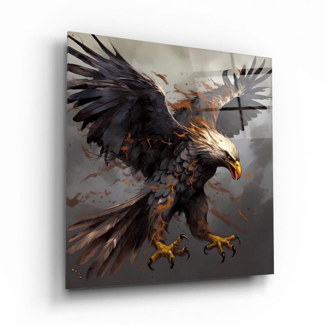 Majestic Bald Eagle Diving with Extended Talons Attack Pose Wall Art - Image 2