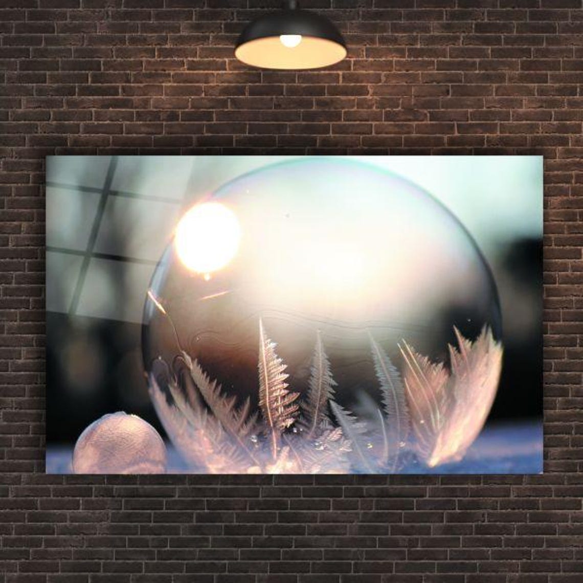 Sunlit Frozen Moment Tempered Glass Wall Art Ethereal Winter Sunrise Delicate Frost Detail Serene Home Decor - Image 2