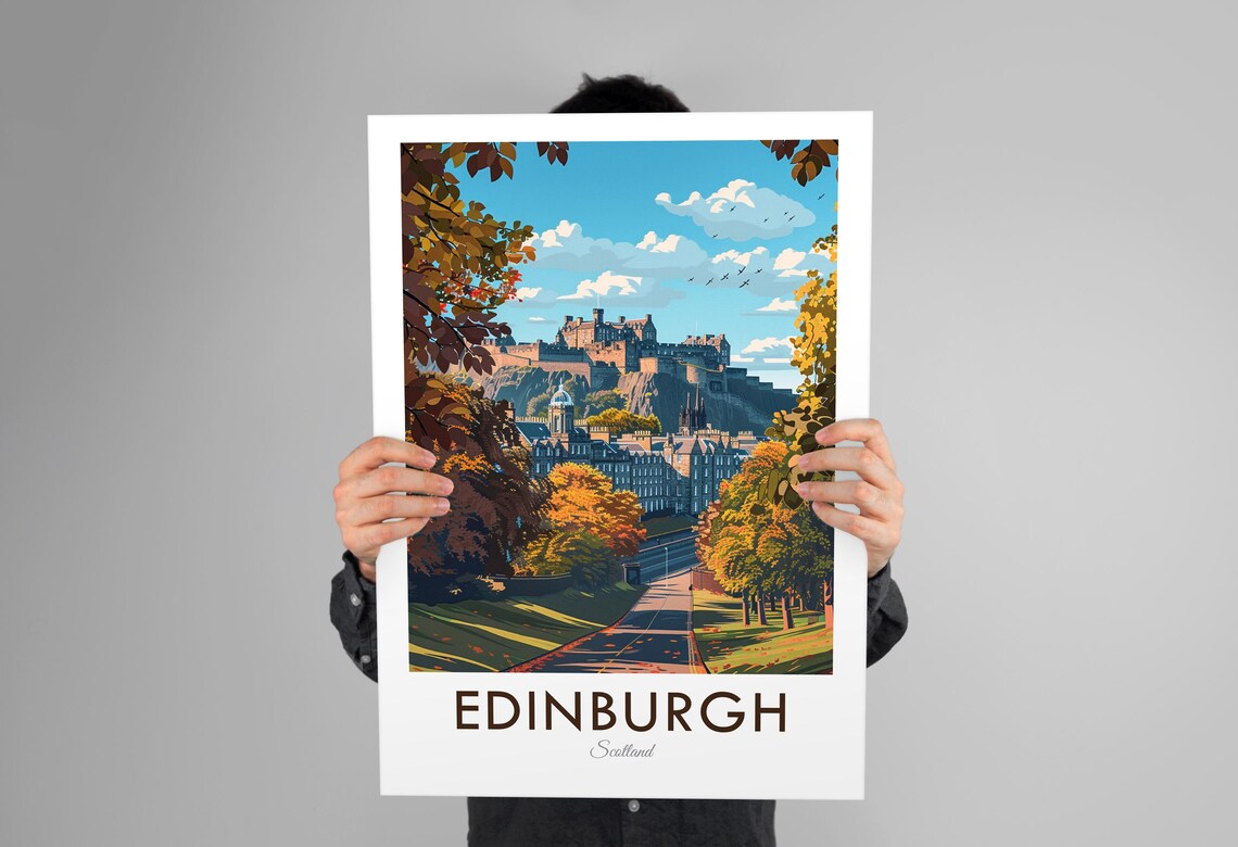 Edinburgh Castle Vintage Style Travel Poster - Image 3