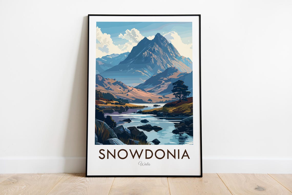 Snowdonia Wales Rocky Peak Stream Wild Alpine Scenery Poster - Image 3