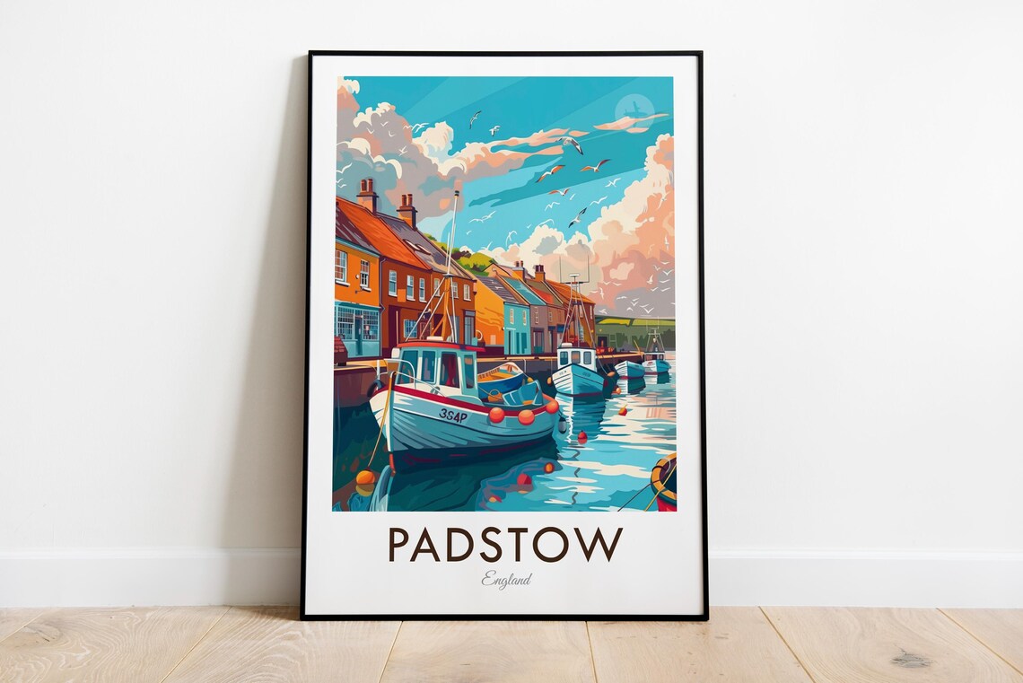 Padstow Cornwall England Vintage Style Travel Poster