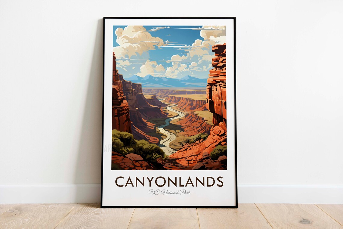 Canyonlands US National Park Red Rock Canyon Vintage Travel Poster
