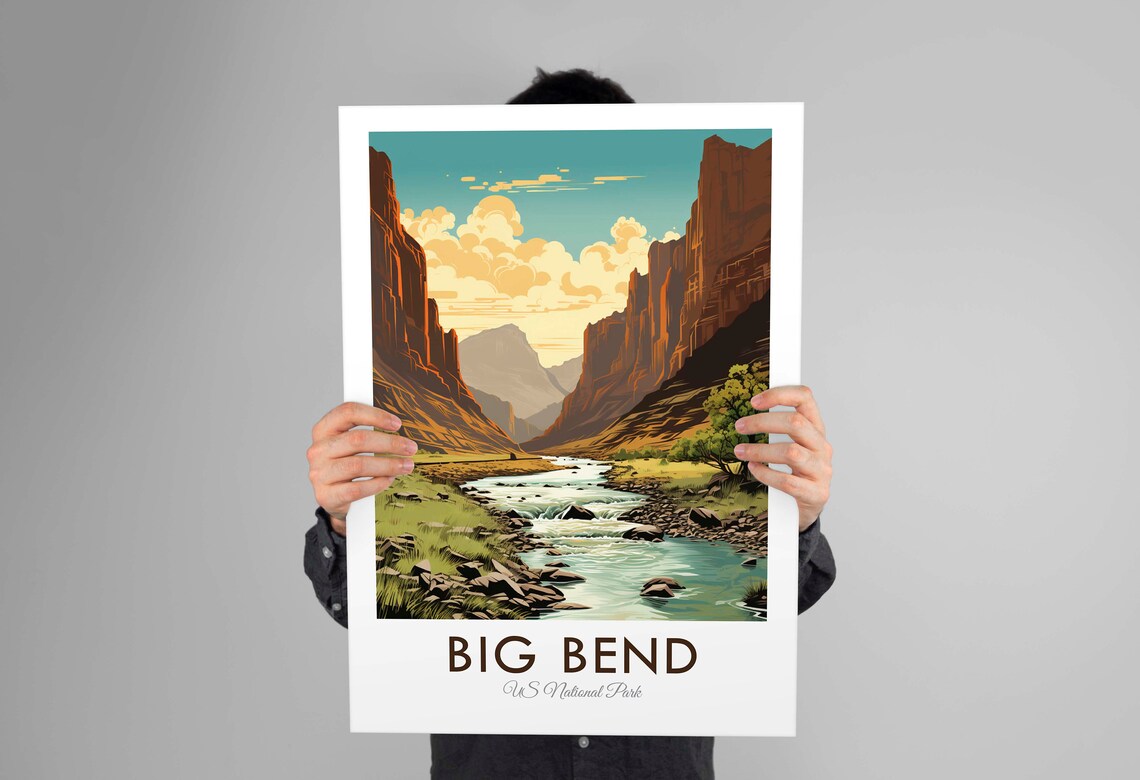Big Bend National Park Texas Desert River Sunset Travel Poster - Image 2