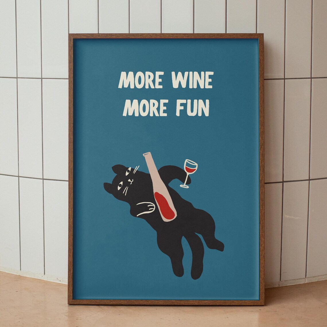 Cat Wall Art Print Funny Poster Cute Kitten Moods Colourful Retro Apartment Decor