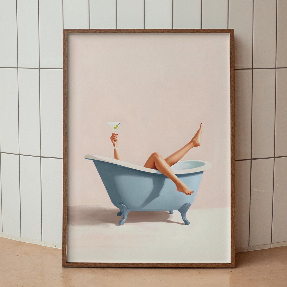 Cute Bathroom Wall Art Funny Minimalist Poster